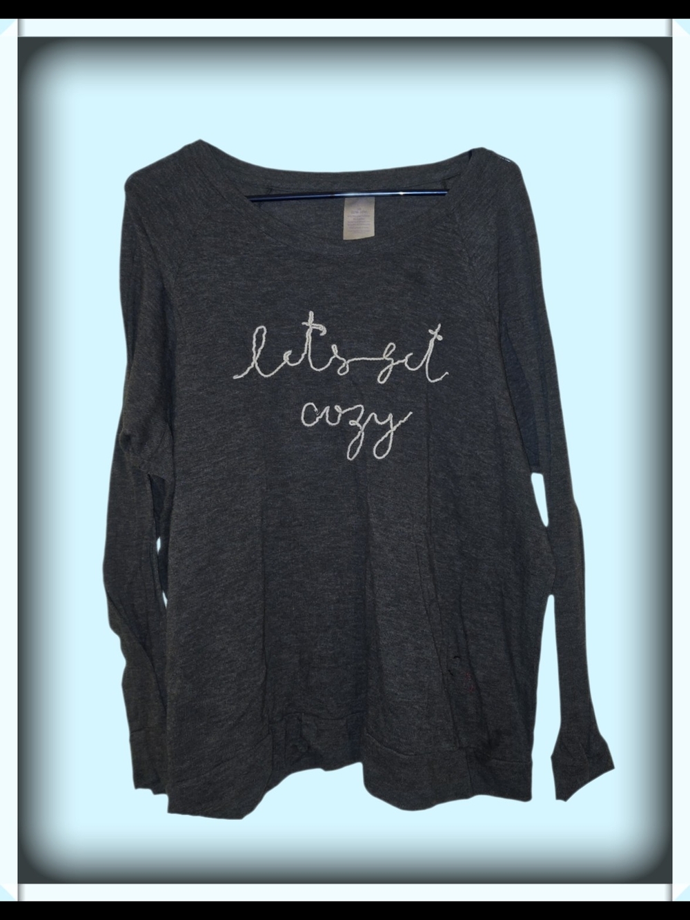 Charcoal 'Let's Get Cozy' Long Sleeve Pullover